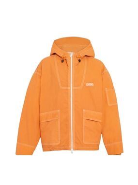 COACH MEN'S ORANGE HOODED WINDBREAKER JACKET SIZE XL